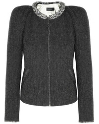 Isabel Marant Huntley Embellished Herringbone Tweed Jacket