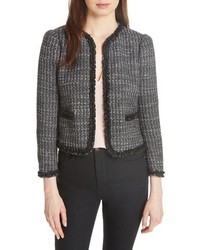 Rebecca Taylor Ruffle Trim Tweed Jacket