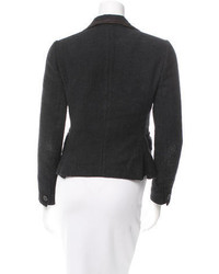 Prada Tweed Long Sleeve Blazer