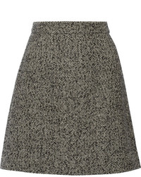 Charcoal Tweed Mini Skirt