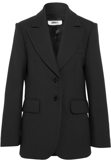 MM6 MAISON MARGIELA Bonded Twill Blazer Charcoal, $388 | NET-A-PORTER ...