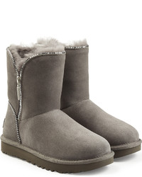 UGG Australia Classic Suede Mid Boots With Zip Trim