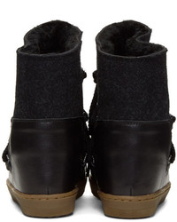Isabel Marant Grey Sheepskin Nowles Boots