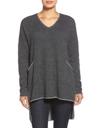 Eileen Fisher Cashmere V Neck Highlow Tunic