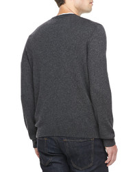 Vince Cashmere V Neck Sweater Charcoal