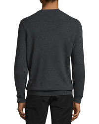 Vince Cashmere V Neck Sweater Heather Shadow