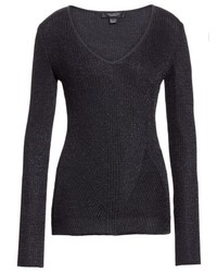 St. John Collection Engineered Rib Sparkle Knit Sweater
