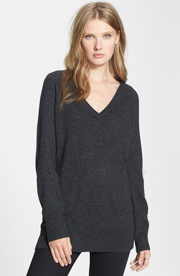 Equipment Asher V Neck Cashmere Sweater Charcoal Heather Grey ...