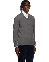 Brunello Cucinelli Grey Cashmere V Neck Sweater