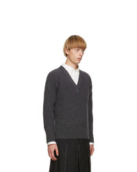 Maison Margiela Grey Gauge Half Cardigan Sweater