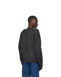 We11done Grey Mohair Oversized Sweater