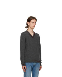 Maison Margiela Grey Wool School Boy Sweater