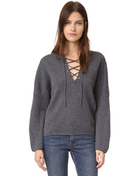 Vince Lace Up Front Sweater