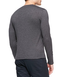 Theory Leiman V Neck Cashcotton Sweater Charcoal