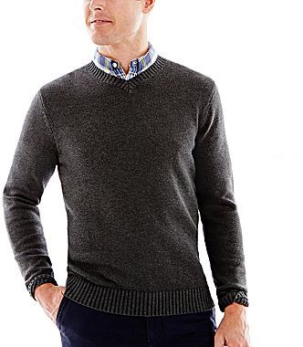 jcpenney St Johns Bay Midweight V Neck Sweater, $40 | jcpenney | Lookastic