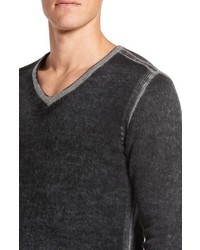 John Varvatos Star Usa Merino Wool Blend V Neck Sweater
