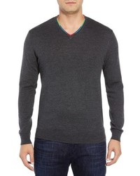 Bugatchi V Neck Merino Wool Sweater