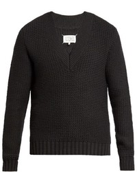 Maison Margiela V Neck Wool Blend Sweater