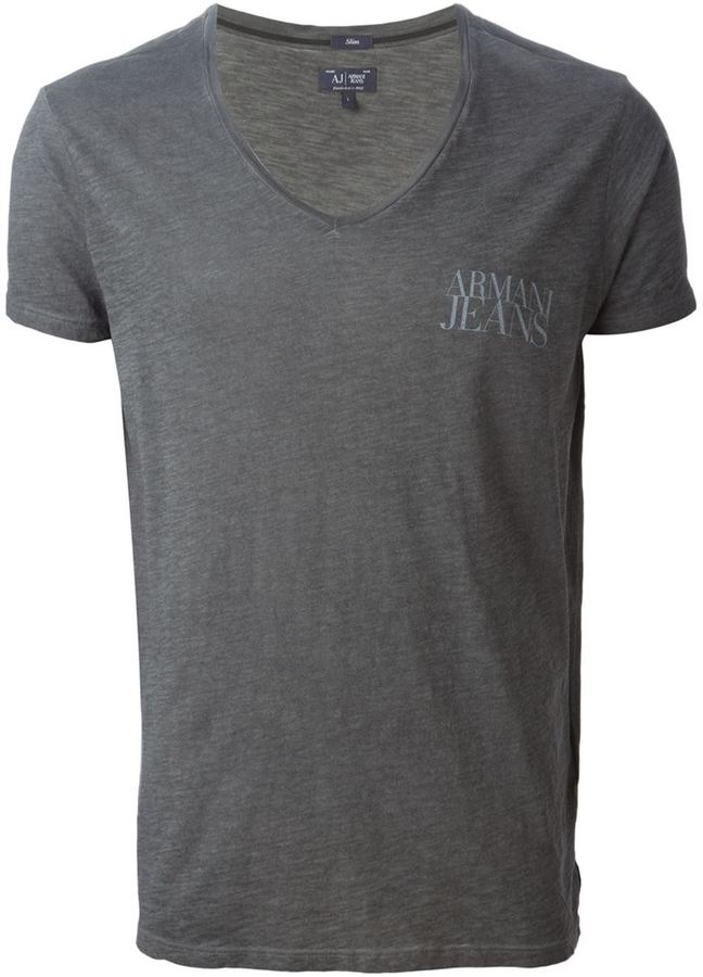 procent Scully Geleerde Armani Jeans V Neck T Shirt, $77 | farfetch.com | Lookastic