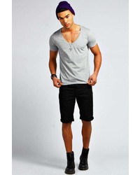 Boohoo Basic Deep V Neck T Shirt