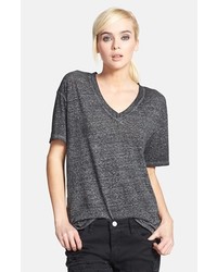 Leith Oversized V Neck Tee Charcoal Small