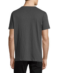 Vince Slub Jersey V Neck T Shirt Gray