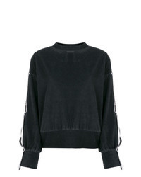 Charcoal Velvet Crew-neck Sweater