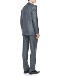 Ermenegildo Zegna Striped Two Piece Suit Grey