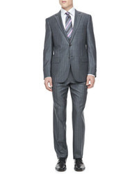 Ermenegildo Zegna Striped Two Piece Suit Grey