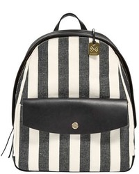 Charcoal Vertical Striped Canvas Backpack