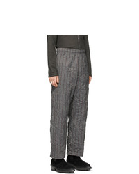 Our Legacy Grey Crushed Memory Striped Trousers