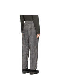 Our Legacy Grey Crushed Memory Striped Trousers