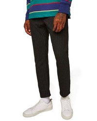 Topman Skinny Fit Crop Stripe Trousers