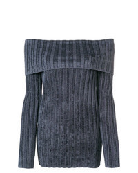 Charcoal Vertical Striped Crew-neck Sweater