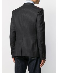 Gucci Pinstripe Double Breasted Exposed Stitching Blazer