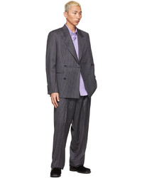 mfpen Grey Purple Pinstriped Classic Trousers