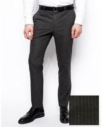 Asos Slim Fit Suit Pants In Pinstripe Grey