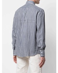 Brunello Cucinelli Narrow Striped Linen Shirt