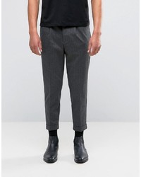 Selected Homme Cropped Skinny Smart Pant In Pinstripe