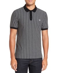 Charcoal Vertical Striped Polo