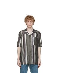 Charcoal Vertical Striped Short Sleeve Shirt