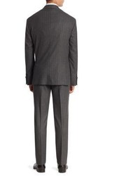 Brunello Cucinelli Flannel Stripe Silk Blend Suit