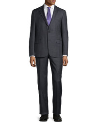 Hickey Freeman Classic Fit Pinstripe Suit Charcoal