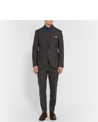 Brunello Cucinelli Grey Slim Fit Wool Silk And Cashmere Blend Suit
