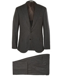 Brunello Cucinelli Grey Slim Fit Wool Silk And Cashmere Blend Suit