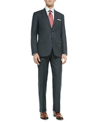 Brioni Herringbone Two Piece Suit Gray