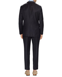 Hickey Freeman Dark Grey Pinstripe Suit