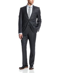 Ike Behar Two Button Side Vent Wool Suit With Flat Front Pant