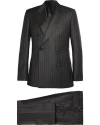 Kingsman Charcoal Double Breasted Chalk Striped Suit