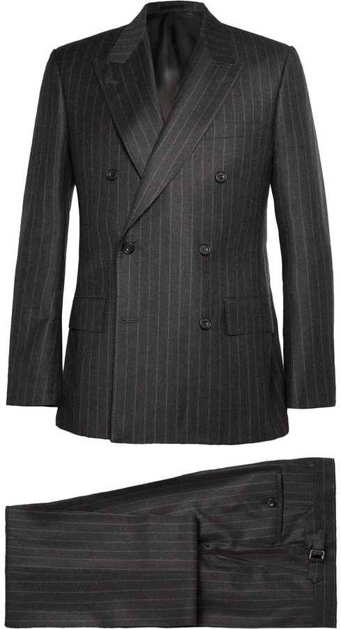 Kingsman Charcoal Double Breasted Chalk Striped Suit, $2,495 | MR ...